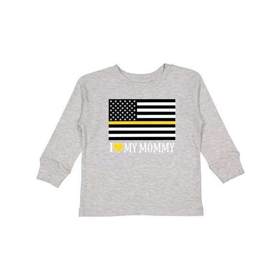 Inktastic Dispatcher Mom Flag Boys or Girls Long Sleeve Toddler T-Shirt