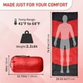 thumbnail image 6 of Zimtown Cold Weather Rectangular Sleeping Bag - Lightweight Camping Essential with Storage Bag, Use for  42-68 ℉, Red, 6 of 8