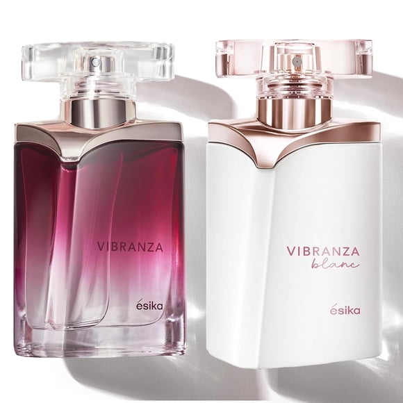 ésika - Pack, Vibranza Perfume 45 ml + Vibranza Blanc Perfume 45 ml, para Mujeres, Frescos y de Larga Duración, Aroma Oriental Dulce y Floral, Perfumes Femeninos de Alta Concentr