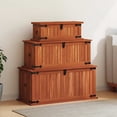 thumbnail image 1 of vidaXL Storage Chest 3 pcs, Solid Acacia Wood Storage Trunk with Side Handles, Lockable Design, 1 of 7