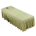 thumbnail image 4 of GUOOL Massage Cosmetic Table Valance Sheet Cover with Hole 75x31inch Green, 4 of 8