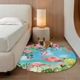 thumbnail image 2 of Pink Flamingos Round Area Rug 6Ft Washable Circle Rugs for Bathroom Office, Summer Beach Tropical Floral Cactus Non-Slip Carpet Floor Mats Indoor Outdoor Carpet Runner Aesthetic Home Decor, 2 of 8