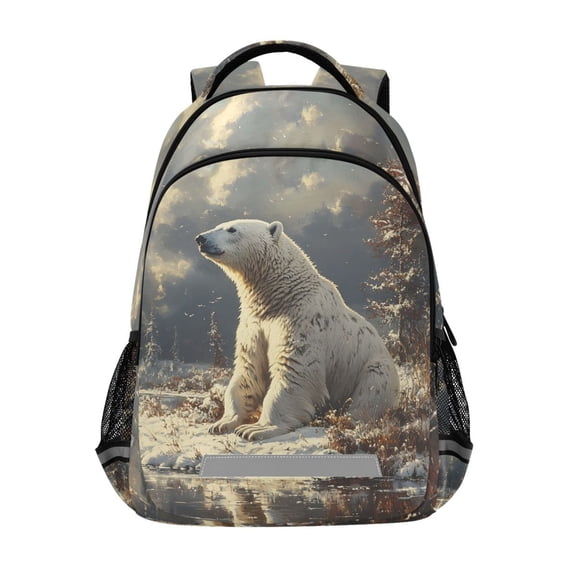 ALAZA Polar Bear Backpack Elementary School Bag Bookbag Travel Rucksack