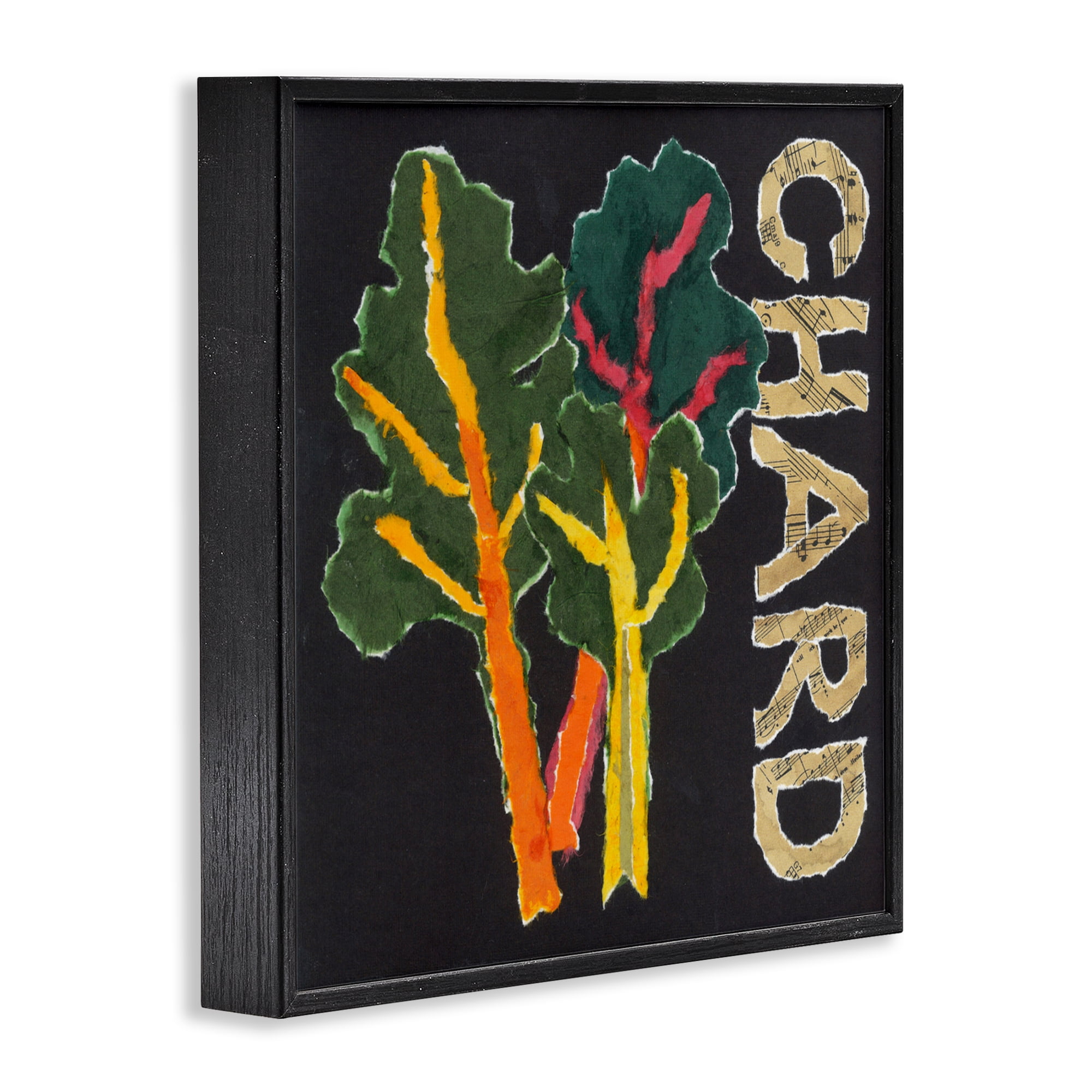 Stupell Industries Chard Leafy Vegetable Black Framed Giclee Art, design by Nancy Overton