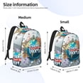 thumbnail image 2 of Fotbe Travel Around The World Mochila de Lona con Estampado, Mochila Duradera, Mochila Versátil de Alta Calidad, Mochila Compacta Vintage-Medium, 2 of 5