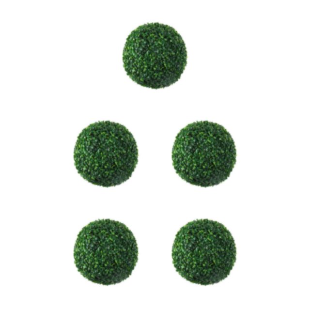 Transemion Boule de Feuilles en Plastique Simulée Aspect Réaliste Polyvalente Verte Intérieur Verte 15cm 5Ensemble