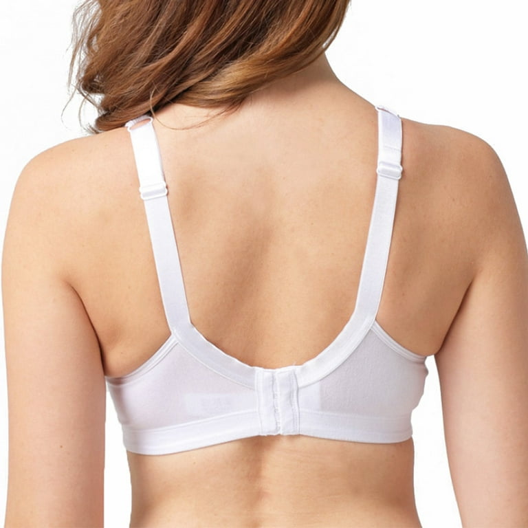 Womens Bra Plus Size Full Coverage Wirefree Non-Padded Cotton Stretchy  42-DDD White