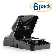 Large Powerful Rat Traps (6 Pack) - Kills Instantly with Powerful Steel Spring - Setup in Seconds - Wash & Reuse Over & Over - Hands Free Disposal - Rat Control without Harmful Poisons or Chemicals