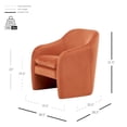 thumbnail image 4 of New Pacific Direct Zella 19.5" Velvet Fabric Accent Arm Chair - Alamo Terracotta, 4 of 9