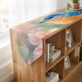 thumbnail image 4 of Blue Bird Table Runner Linen Burlap Table Runner 70 Inches Long Pink Cherry Blossom Branch Pastoral Plants Dresser Scarves for Kitchen Island Coffee Dining Room Party Holiday Decoration 13"x70", 4 of 8