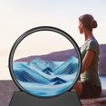 thumbnail image 1 of Fitifun Moving Sand Art Sand Art Liquid Motion Moving Sand Art Imagen Paisajes de arena en movimiento 3D Pintura de arena para decoración del hogar y la oficina (azul 7 pulgadas), 1 of 1