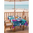 thumbnail image 2 of Outdoor Tablecloth with Umbrella Hole for Patio/Picnic/Party/Camping, Blue Red USA Flag Waterproof Table Cloth Rectangle Table Cover Washable, Abstract Green Oil Paint 4th of July (60"x 84"), 2 of 9