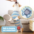 thumbnail image 5 of Amztom Female Dog Recovery Suit, Post-Surgery Spay Neuter Onesie with Urine Pad Pocket, Modal High-Stretch Elastic Fabric, Back Velcro Closure for Wound Healing, Weaning & Heat Cycles,Blue, 5 of 8