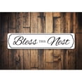 thumbnail image 2 of Bless This Nest Sign, Home Decorative Aluminum Metal Decor Sign - 4x18 inches, 2 of 4