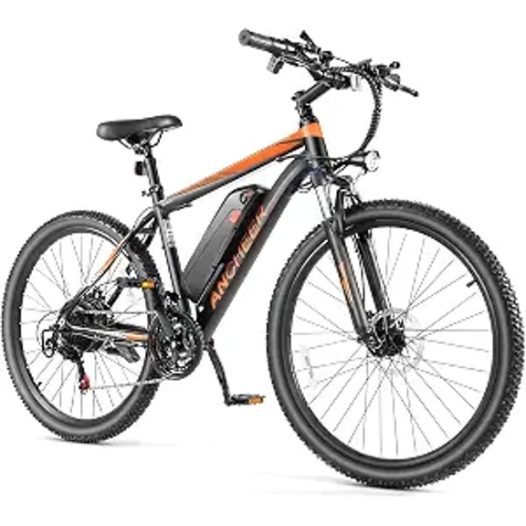 ANCHEER Electric Bike for Adults ,26" 500W Electric Mountain Bike, Commuter Ebike with 48V 7.8Ah Battery UL2849 Certified, Max 19.8Mph,Lockable Suspension Fork, 7-Speed Ebikes