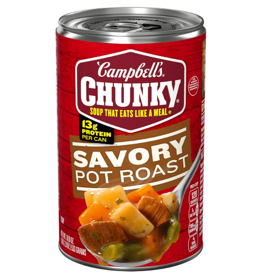 Chunky Soup, Savory Pot Roast Soup, 18.8 oz Can