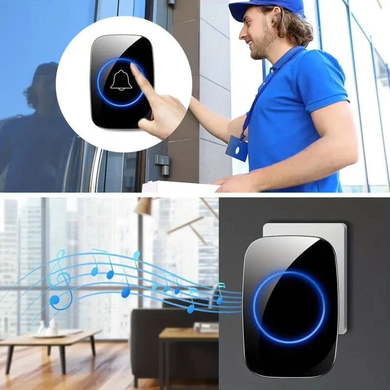 1000FT Wireless Doorbell Waterproof 2 Plugin Receiver Adjustable Volume 60 Chime
