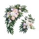 thumbnail image 1 of Arco de boda con flores artificiales, guirnalda floral, flores de seda estilo granja, arco de boda Rosa, 1 of 9