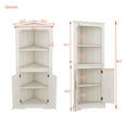 thumbnail image 6 of CQSXDA Stylish Tall Corner Cabinet with Doors in Wood Grain Finish for Living Room, Bathroom, Dining Room or Kitchen, Beige, 6 of 16