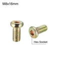 thumbnail image 3 of Unique Bargains Hex Socket Machine Screws Carbon Steel Furniture Screw Hex Socket Zinc Plated Full Thread M8x0.63" 10Pcs, 3 of 4