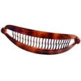 thumbnail image 2 of Parcelona French Large Shell Brown Celluloid Ponytail Holder Banana Hair Clip, 2 of 3
