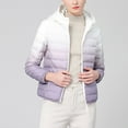 thumbnail image 5 of Hvyesh Plus Size Packable Puffer Jacket Women Gradient Down Coat Lightweight Full Zip Winter Coats Quilted Puffer Jackets, 5 of 7