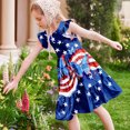 thumbnail image 6 of Edvintorg 4Th Of July Dresses for Girls Graphic Ruffle Hem Lightweight A Line Dress Crewneck Flutter Sleeve Casual Dress Size 5-14, 6 of 8