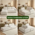 thumbnail image 4 of 105" L-Shaped Corduroy Cloud Sectional Sofa, No Assembly, Cup Holder & Side Pockets, White, Left-Facing, 4 of 7