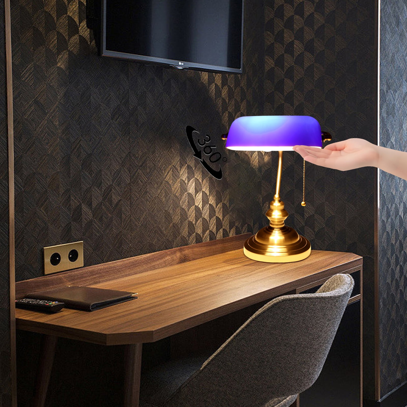 Blue Bank Desk Lamp(not include bulb)