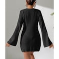 thumbnail image 4 of Bikini Cover Up Lightweight Crochet Swimsuit Coverup for Women Summer Long Sleeve V Neck Bathing Suits Coverups, 4 of 5