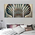 thumbnail image 3 of PIKWEEK  3 Piece Seashell Pictures Wall Art Vintage Blue Starfish Coral Painting Artwork on Canvas Gallery Wrap for Bedroom Bathroom Decor  12*16inch, 3 of 4