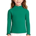 thumbnail image 2 of Girls T Shirts Kids Tunic Tops Soft Long Sleeve Top with Mock Neck and Lace Trim Cozy Brushed Tee for Toddler and Kid Casual Wear, 2 of 4