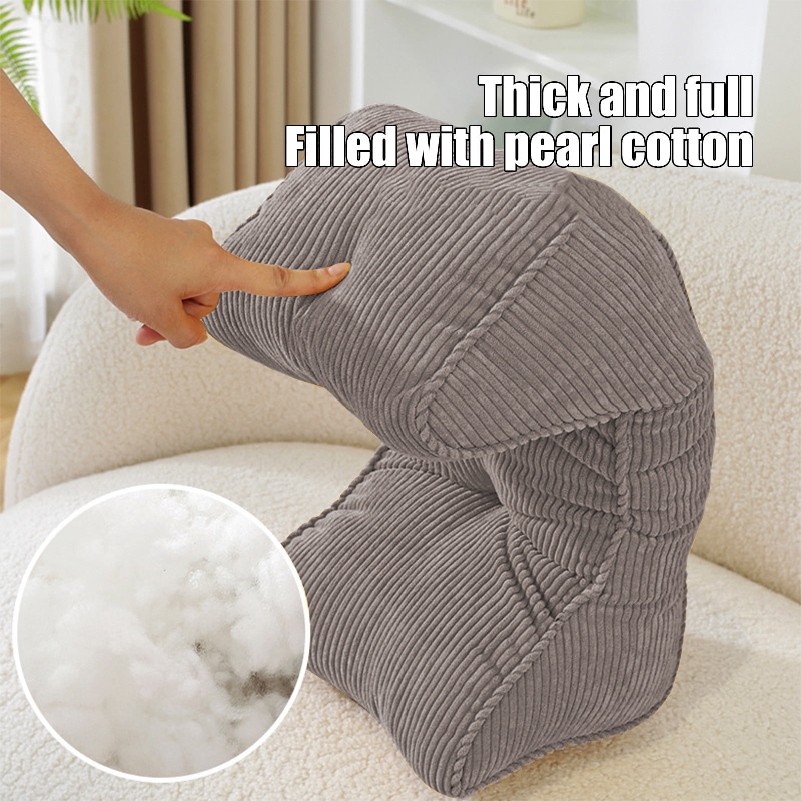 Corduroy Cushion Cushion Nap Cushion Sofa Bed Cushion Small Office Cushion Soft Seat Lumbar Cushion Portable Resting Cushion