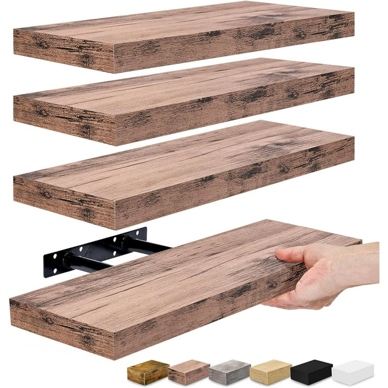 Sorbus Floating Shelves, Brown 4-Pack (16.25") photo 1