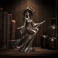 thumbnail image 2 of Halloween Resin Witch Figurines, Vintage Gothic Witch Desktop Decorations, Black Resin Statue for Bedside, Shelf, Mantel, 2 of 7