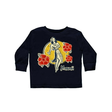 

Inktastic Retro Hula Girl Gift Toddler Toddler Girl Long Sleeve T-Shirt