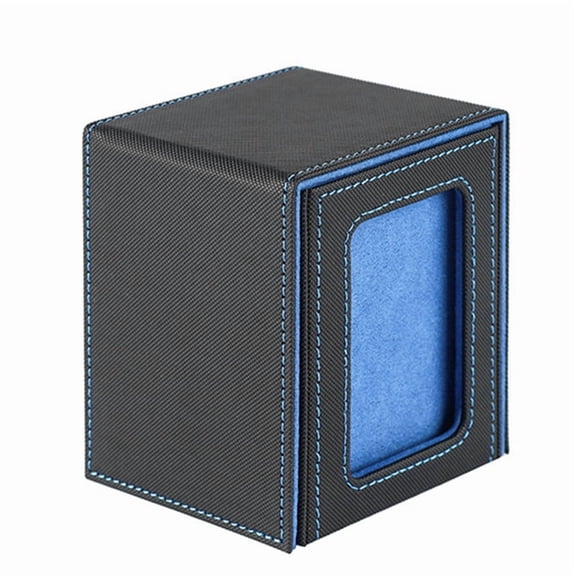 Card Storage Box for Trading Cards, Card Deck Box with Display Window Card Deck Case Blue