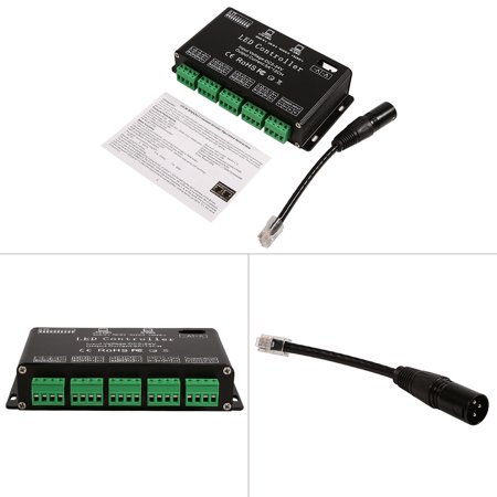 Akozon LED Controller, DMX LED Controller Black Color RGB LED ...