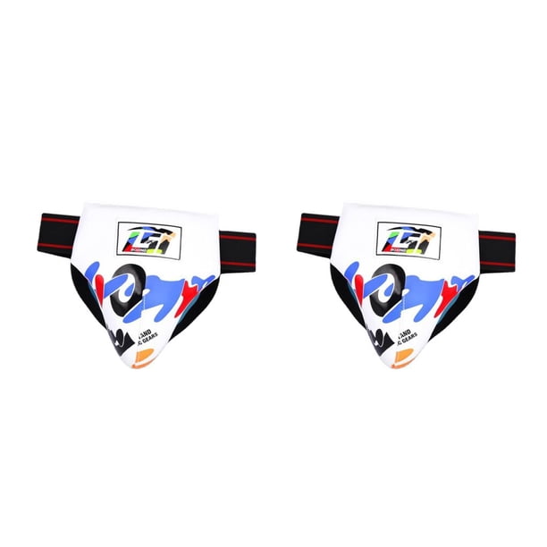 Soidarity Protector abdominal de ingle para niños para Muay Thai Grappling MMA Fighting Blanco METRO 2piezas