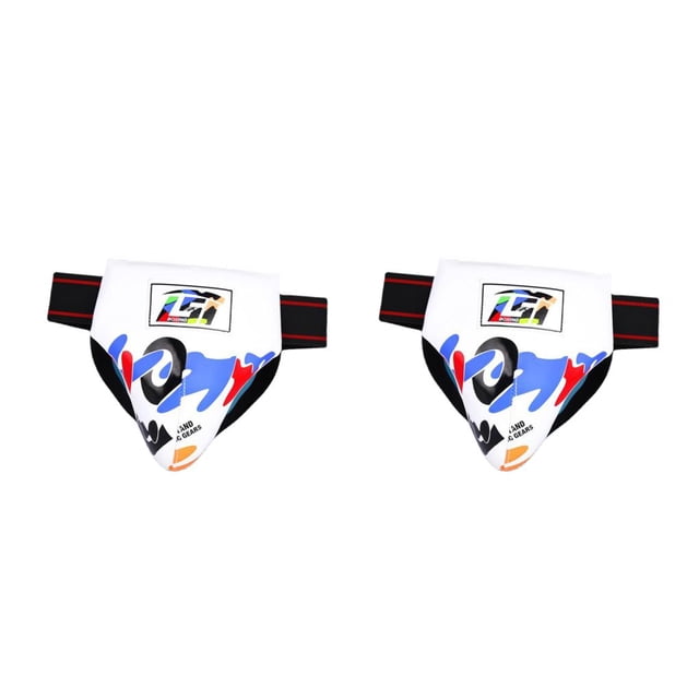 Soidarity Protector abdominal de ingle para niños para Muay Thai Grappling MMA Fighting Blanco METRO 2piezas
