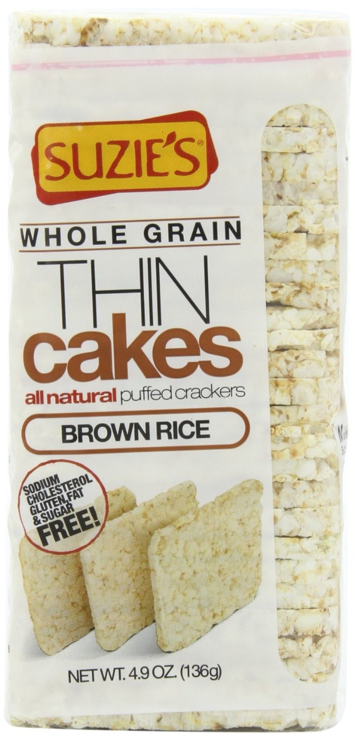 Suzie's Whole Grain Thin Cakes, Puffed Brown Rice Crackers, 4.9 Ounce
