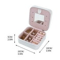 thumbnail image 2 of HongHeng Portable Jewelry Box with Mirror Travel Ring Necklace Earrings Jewelry Storage Box, 2 of 3