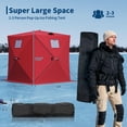 thumbnail image 2 of COZONY Pop Up Ice Fishing Shelter with LED Light, 60x60x72 in Insulated Windproof Hub Tent, 1–8 Person, 2 of 8