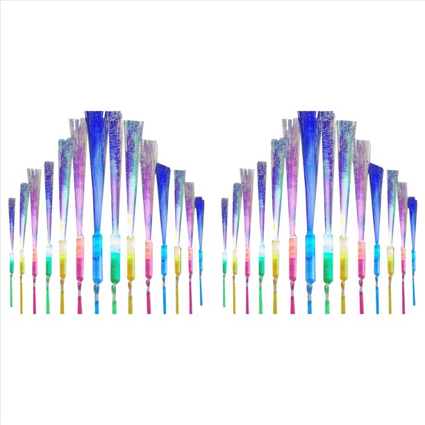 48 Varitas de Fibra Que Brillan Intensamente, Varillas de Luz LED, Varitas de Fibra ÓPtica, Varillas Intermitentes para Fiestas, Bodas, Halloween, Navidad