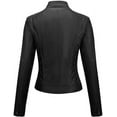 thumbnail image 2 of Celebrity Women's Black Lambskin Leather Jacket Motorcycle Slim Fit Biker W304, 2 of 3