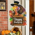thumbnail image 2 of Thanksgiving Turkey Door Sign Decor Wooden Wreath For Front Door Hanger Yard Farmhouse Home Gobble Sign Rustic Autumn Sunflowers Pumpkins Thanksgiving Party, 2 of 9