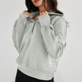 thumbnail image 4 of Aloohaidyvio Women's Casual Half Zip Sweatshirts Long Sleeve Solid Color Pullover Jackets Fall Outfits Winter Y2K Clothes, 4 of 5