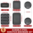 thumbnail image 6 of Baking Pans Set, 6-Piece Nonstick Bakeware Set with Cake Pan, Loaf Pan, Cookie Sheet, Kitchen Cookware Pan Baking Sheet Set for Oven Baking Supplies, 6 of 6