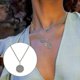 thumbnail image 5 of Collar con colgante de disco Yuxing dorado y plateado, 5 of 5