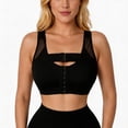 thumbnail image 4 of VISALY Front Closure Post Surgery Recovery Support Compression Bra with Adjustable Straps for Women Soft Breathable Mesh Non‑Padded Comfort Full Coverage Push Up Lift Bust Shaping Bralettes Black L, 4 of 9